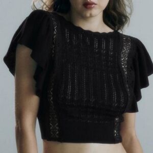 ZARA Pointelle Knit Top
